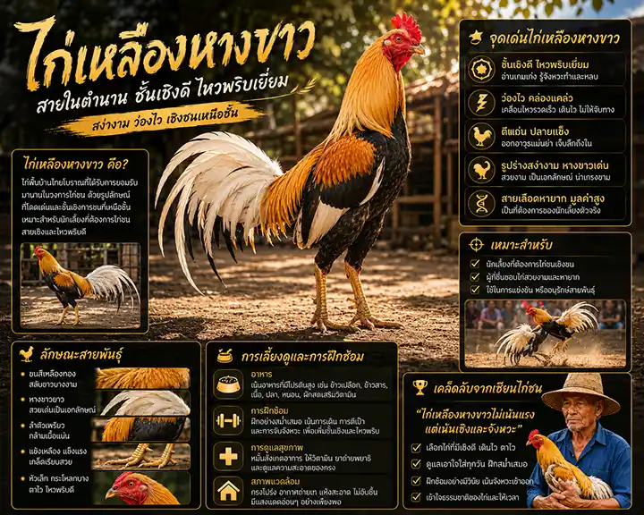 ไก่เหลืองหางขาว: สายในตำนาน ชั้นเชิงดี ไหวพริบเยี่ยม