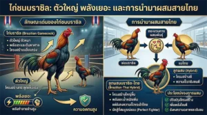 ไก่ชนบราซิล: ตัวใหญ่ พลังเยอะ และการนำมาผสมสายไทย